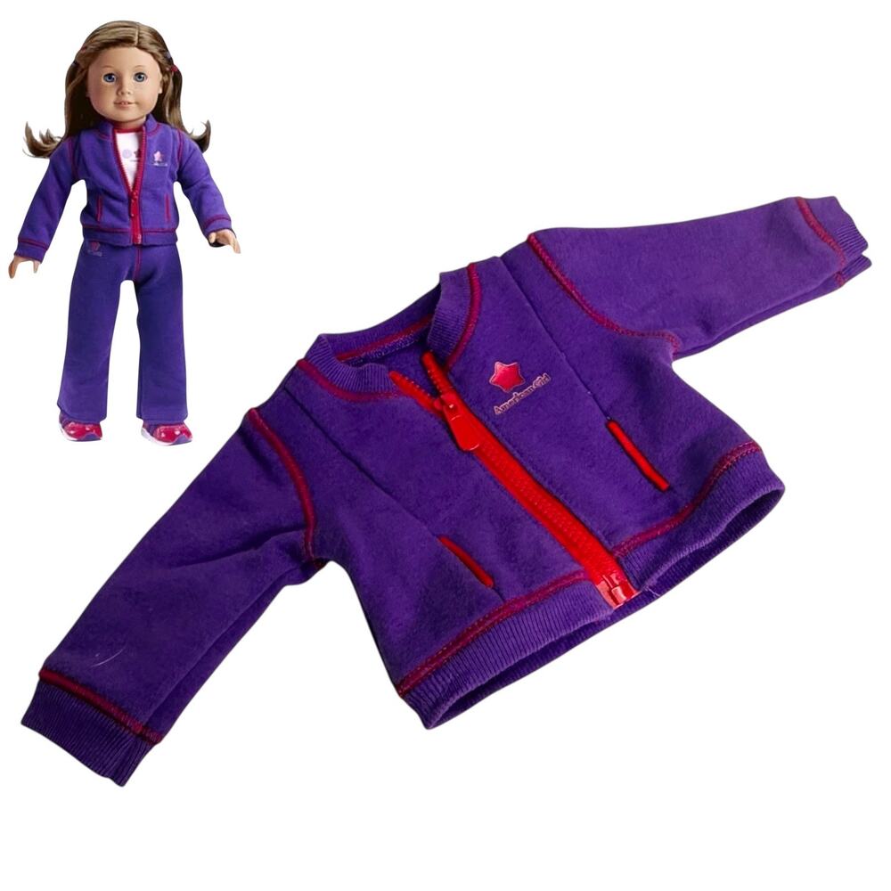 American Girl Today Zip Up Sweatsuit Outfit JACKET Purple Doll Clothes Coat VTG